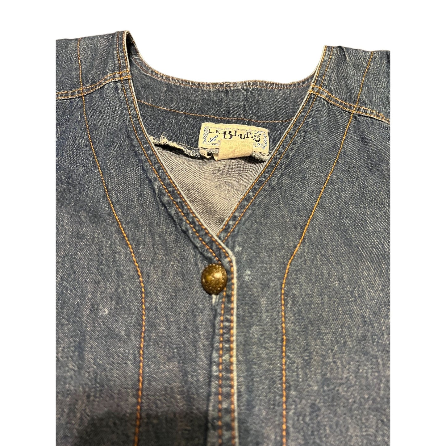 Vintage Baseball Jersey Style Denim Shirt Dress - XL