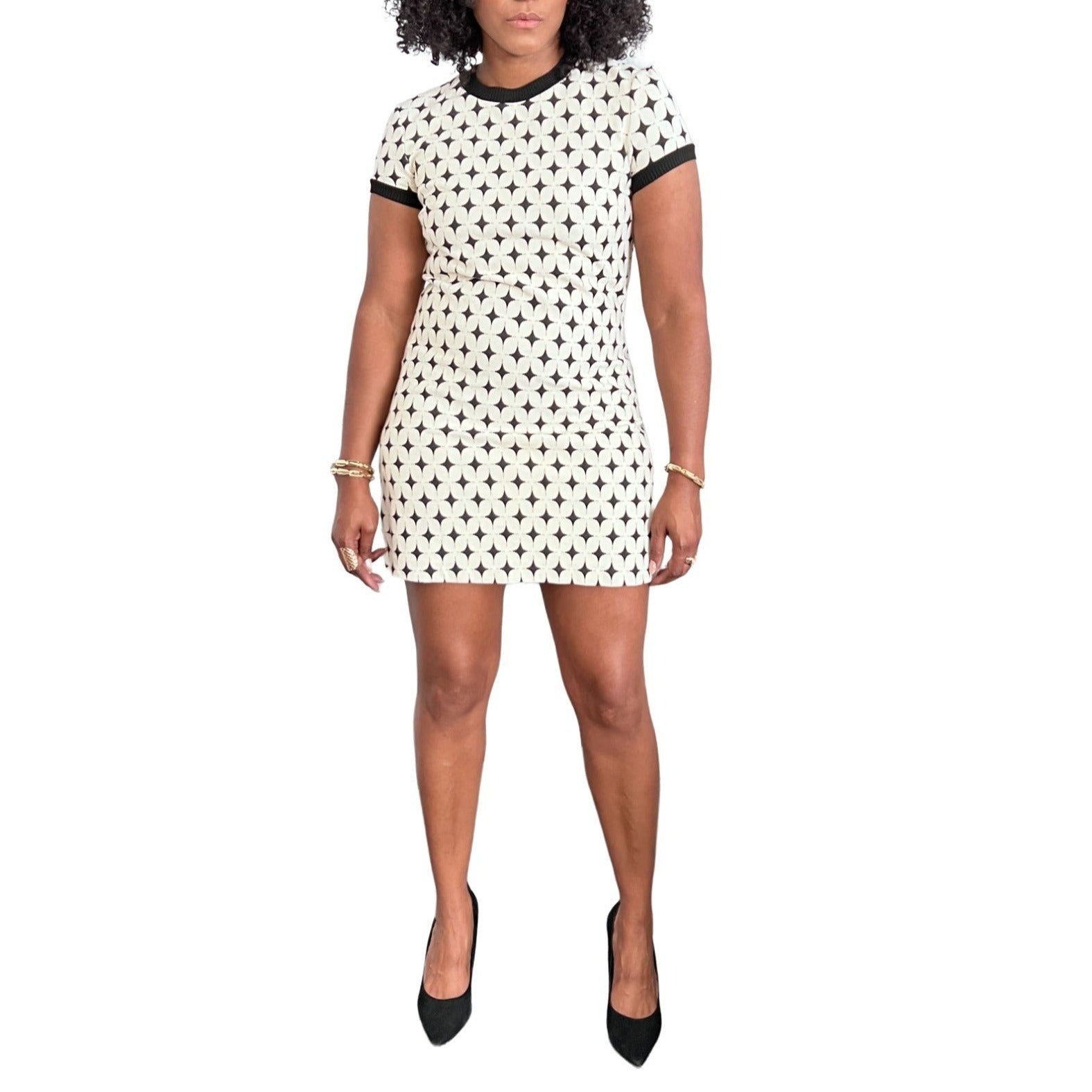 open knit dress zara Zara Jacquard Shift Knit Dress