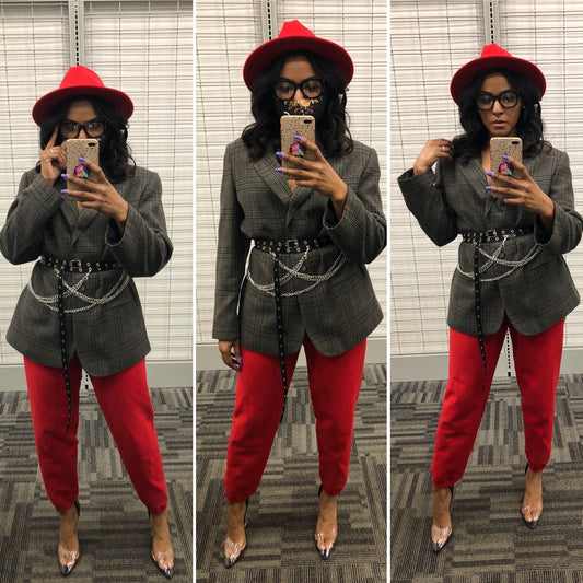 Vintage Herringbone Blazer -12