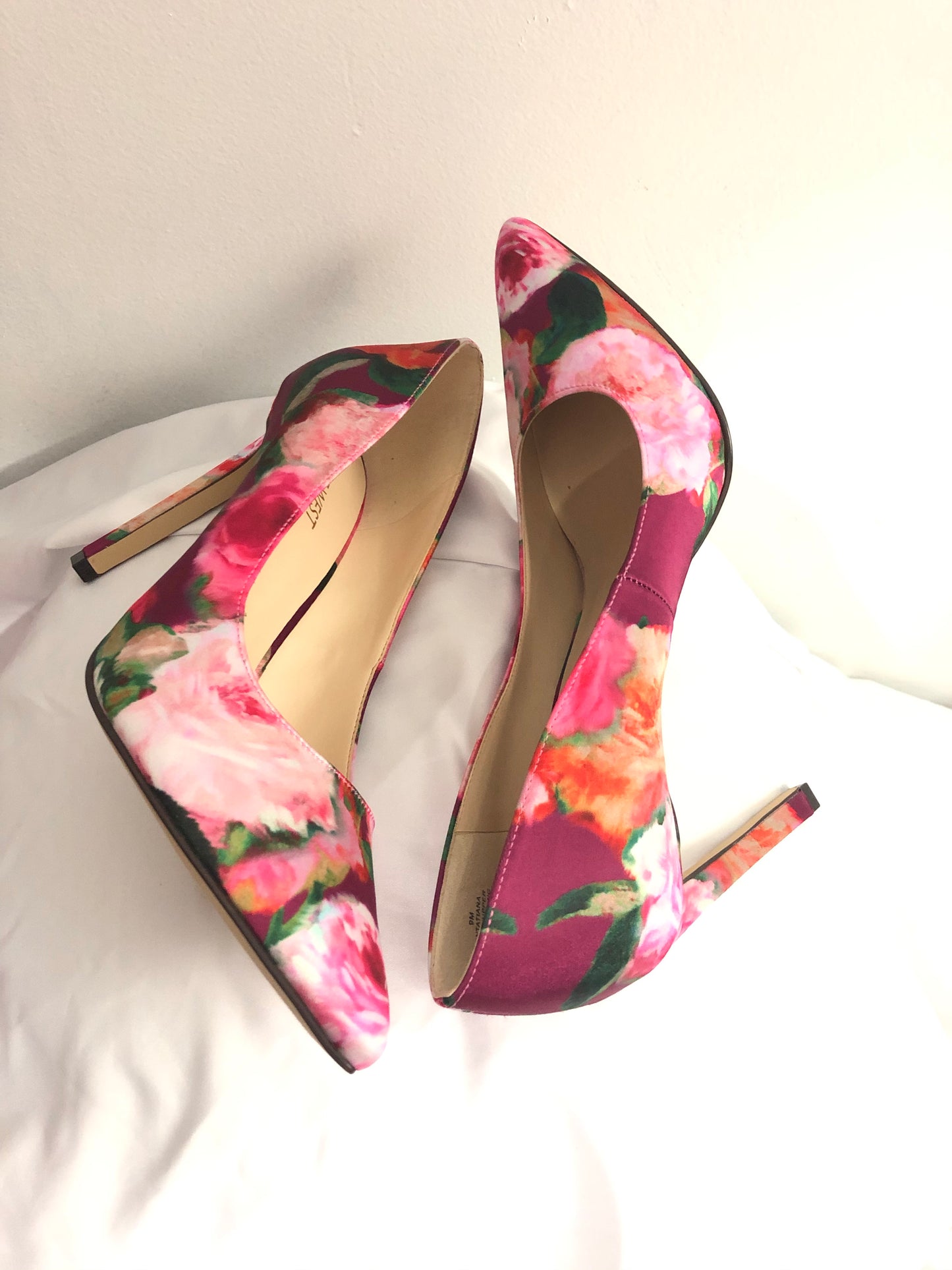 Floral Satin Pumps 9