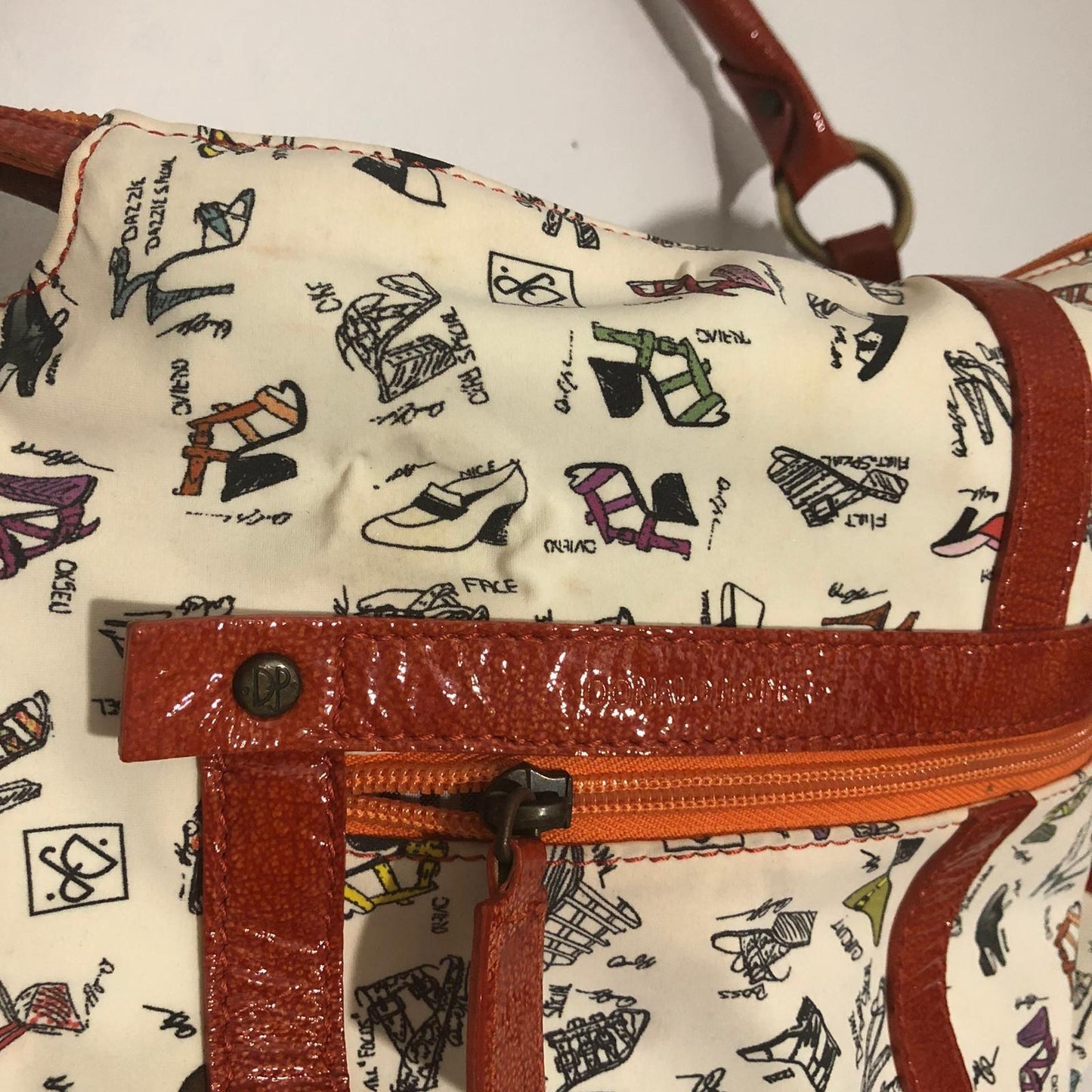 Vintage Donald J. Pliner Shoes Doodle Bag