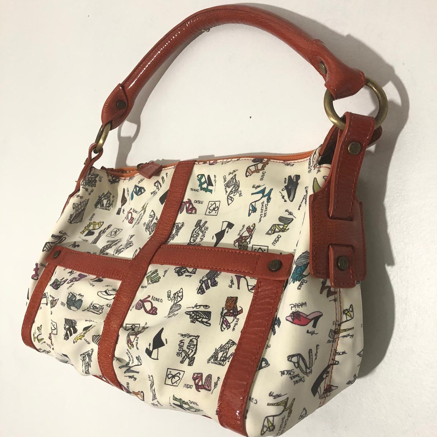 Vintage Donald J. Pliner Shoes Doodle Bag
