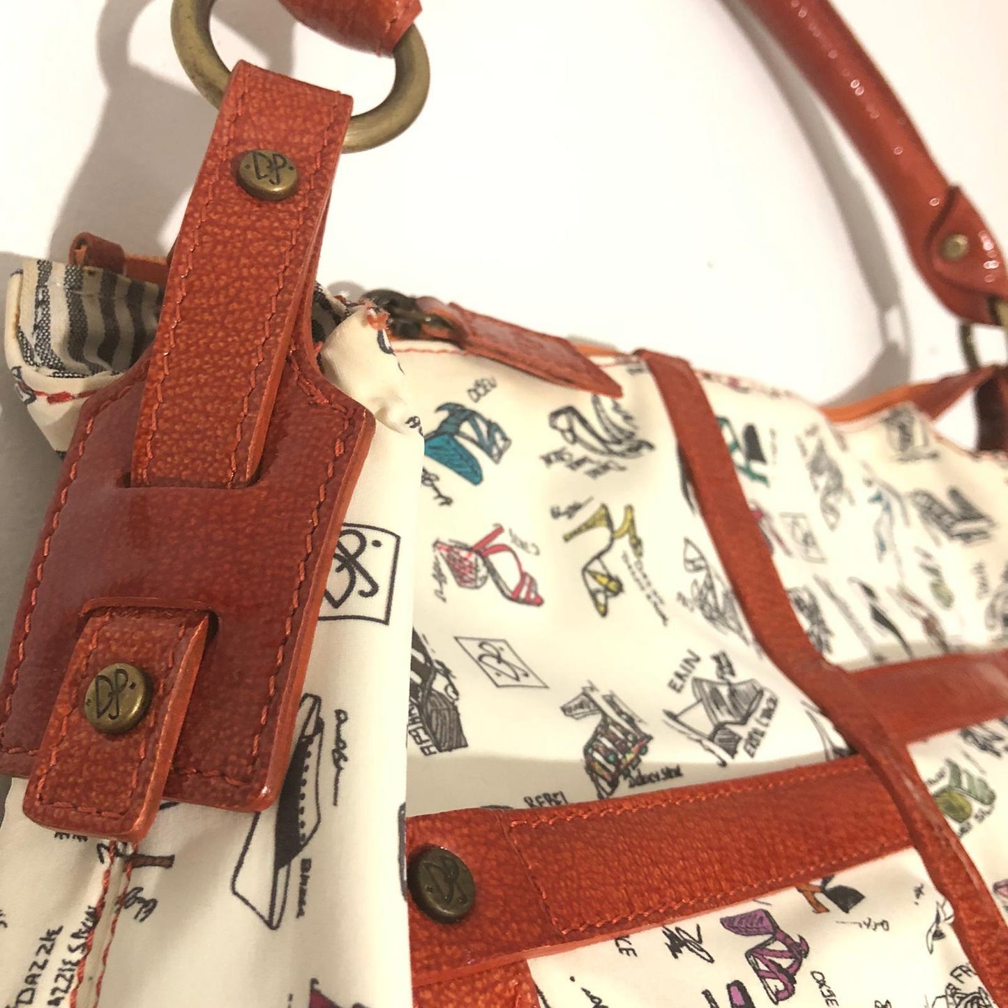 Vintage Donald J. Pliner Shoes Doodle Bag