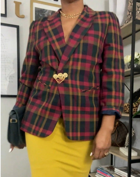 Vintage Plaid Blazer