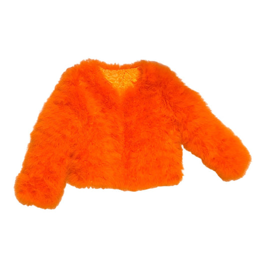 Orange Ostrich Feather Jacket - L