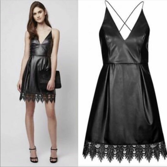 Topshop Leatherette Crochet dress 4