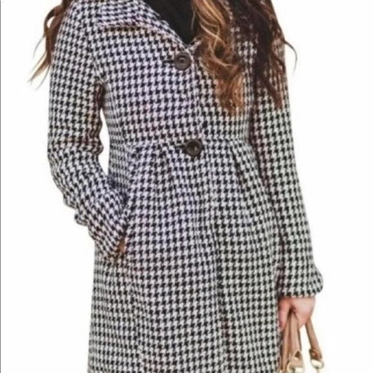 Houndstooth Dress Coat M