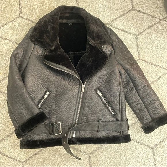 Shearling Bomber Coat L