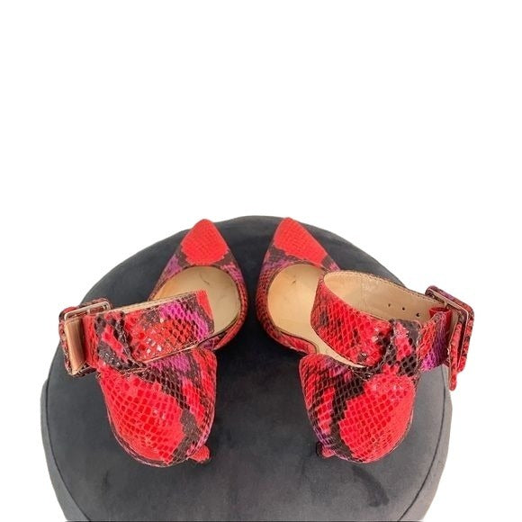 Jessica Simpson Red & Purple Snakeskin Heels - 4