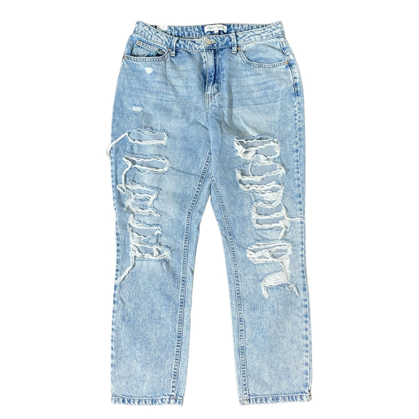 Almost Famous Distressed Mom Jeans - 8
