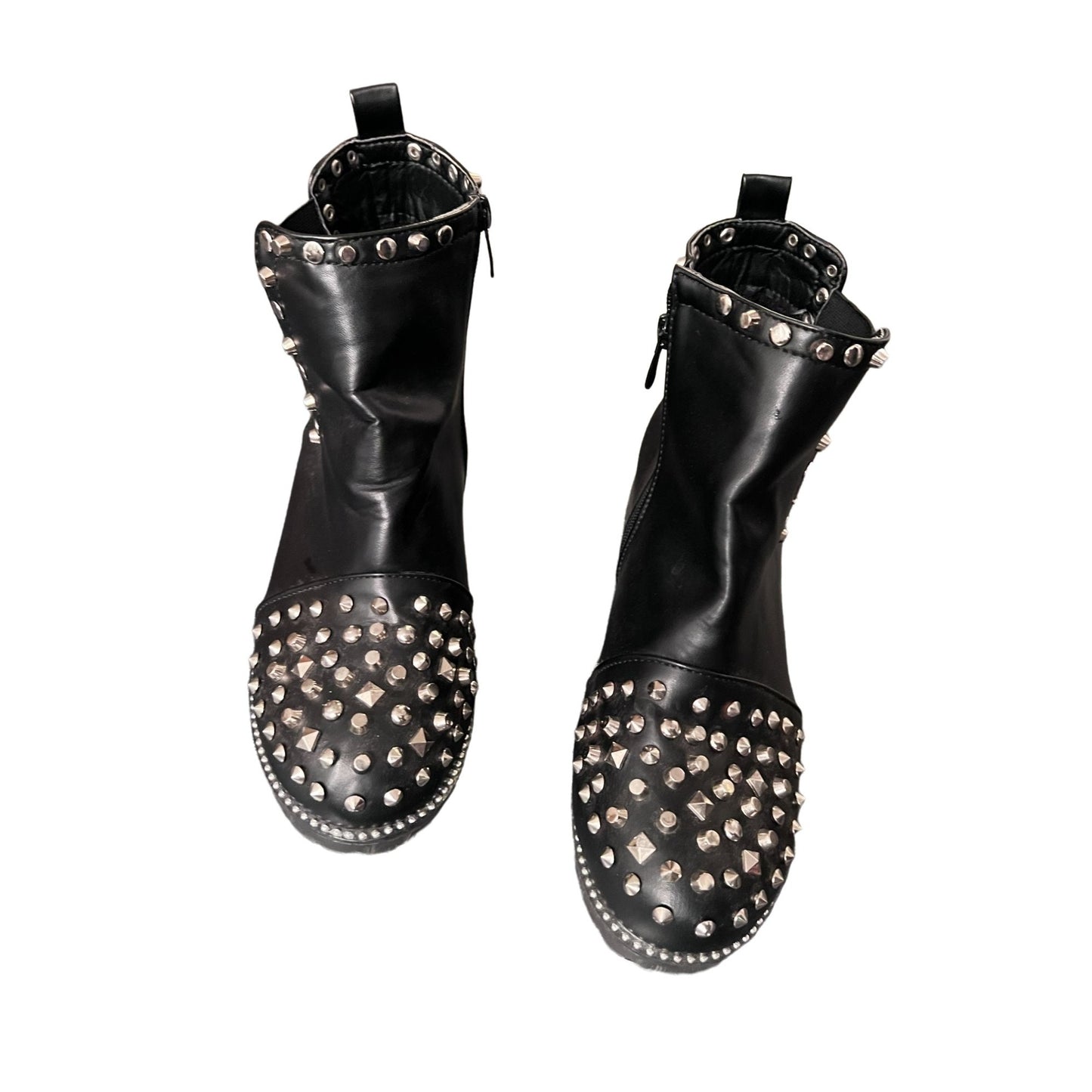 Black Studded Ankle Boots - 9