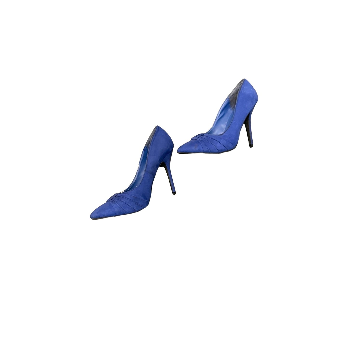 Blue Suede 4 inch Heels - 8