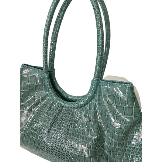 Mint Snake Print Handbag
