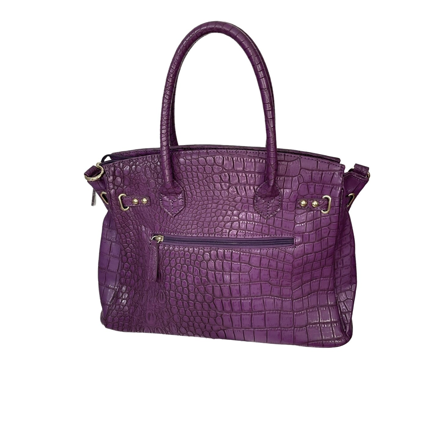 Purple Croc Sachel Bag