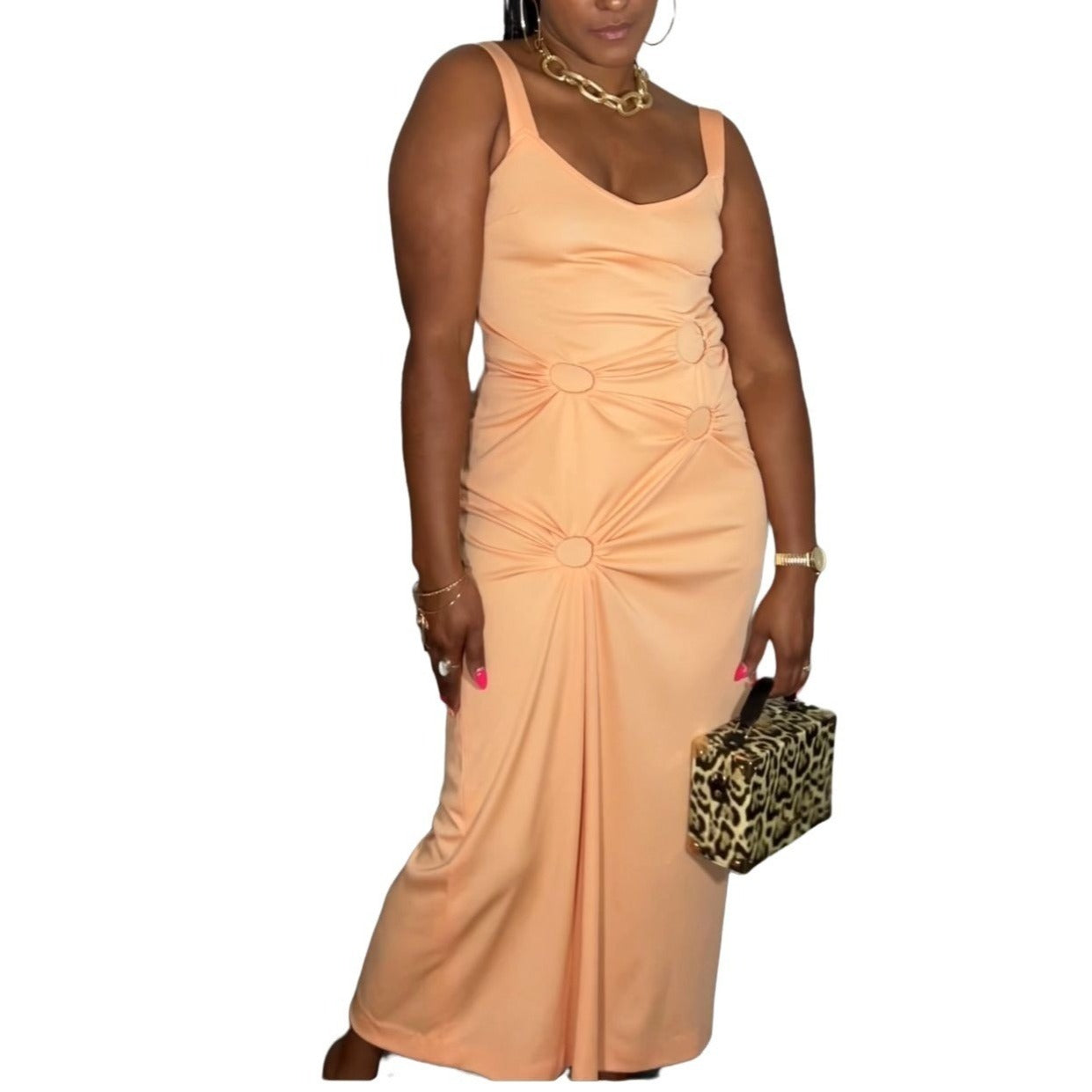 Vintage Peach Maxi Dress