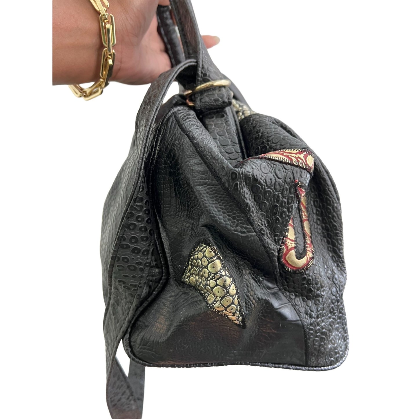 Black Vintage NAS Flame Handbag