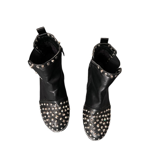 Black Studded Ankle Boots - 9