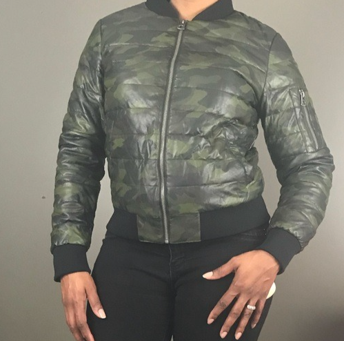 Lucky brand Camouflage Puffer Bomber - M