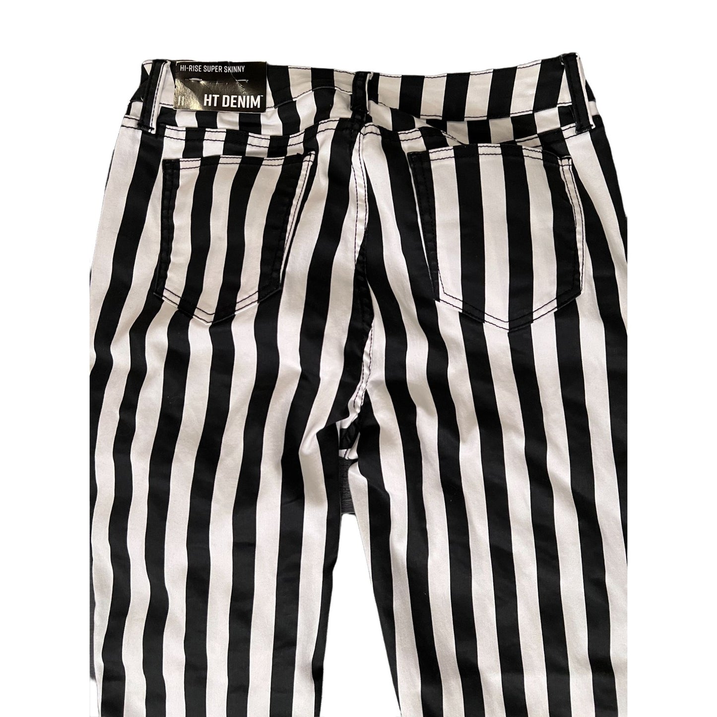 Black & White Striped Jeans - 9/10