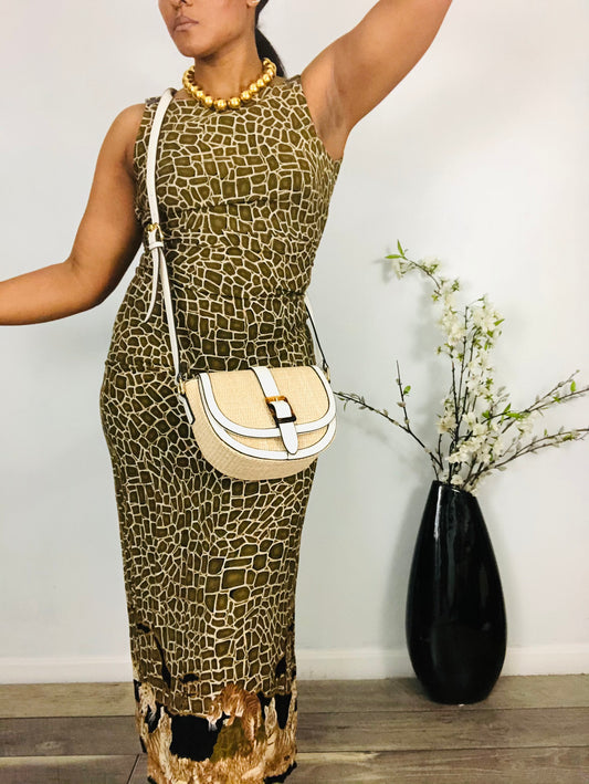 Vintage Animal Print Maxi Dress 8