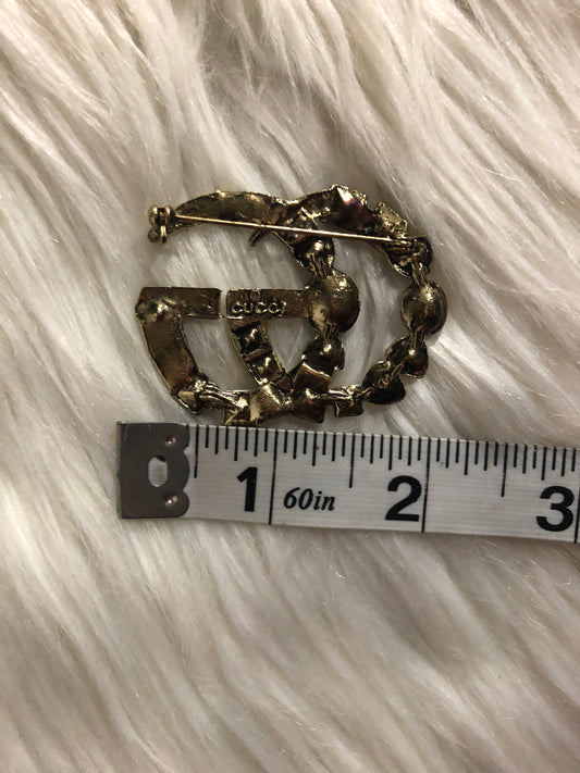 Jeweled Double G Brooch