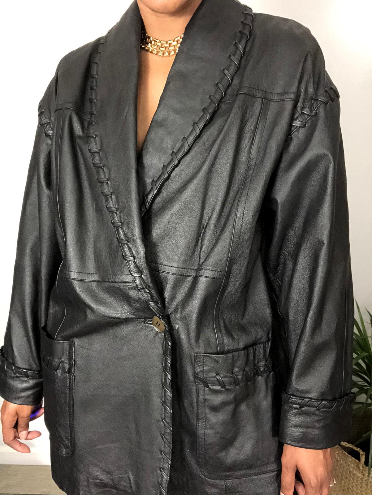 Vintage Western Leather Jacket - XL