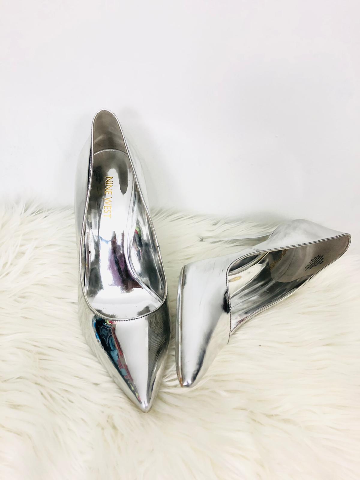 Silver Mirror Nine West Pumps 7.5