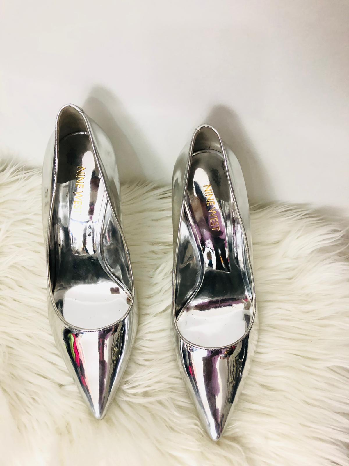 Silver Mirror Nine West Pumps 7.5