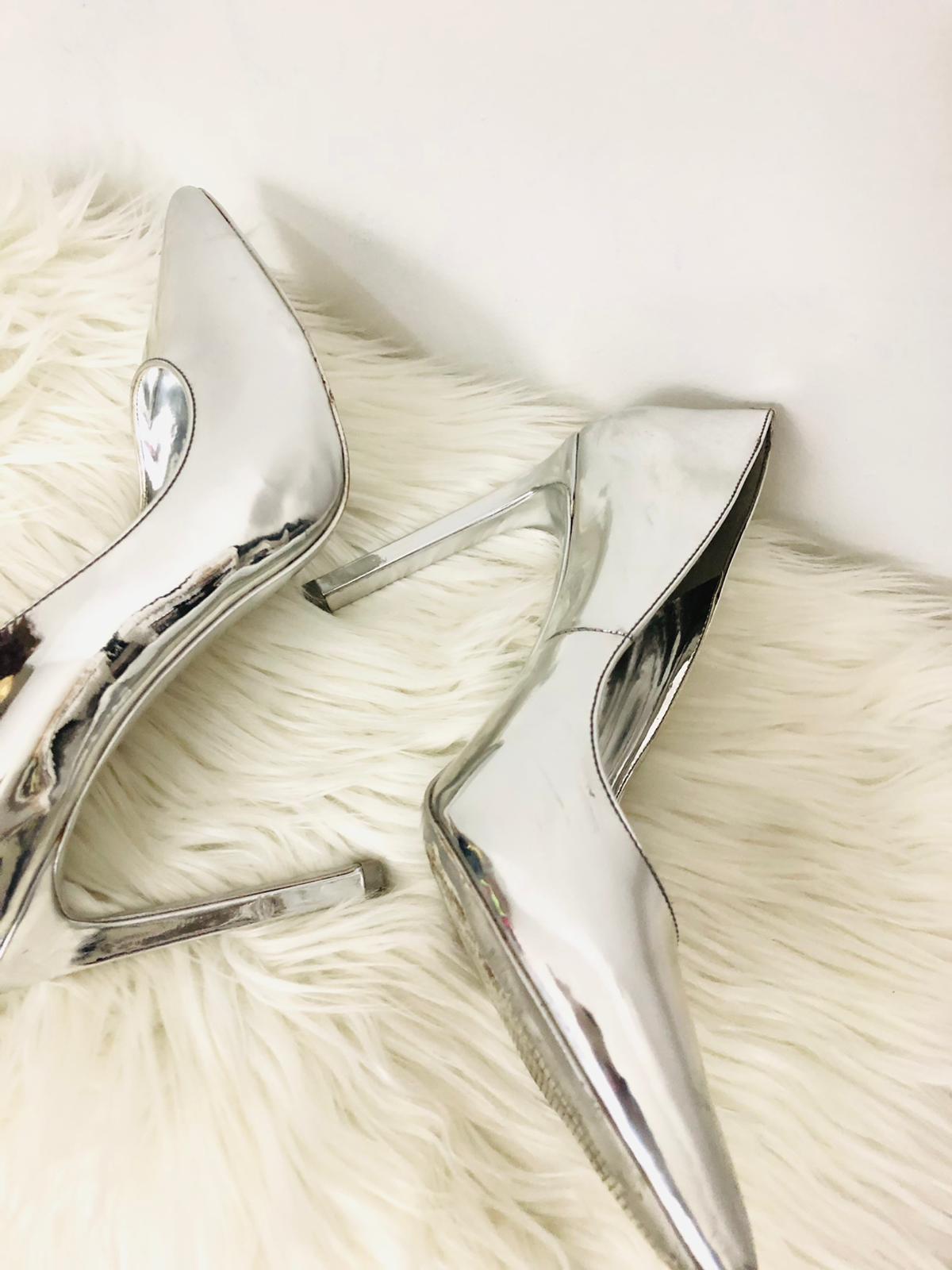 Silver Mirror Nine West Pumps 7.5