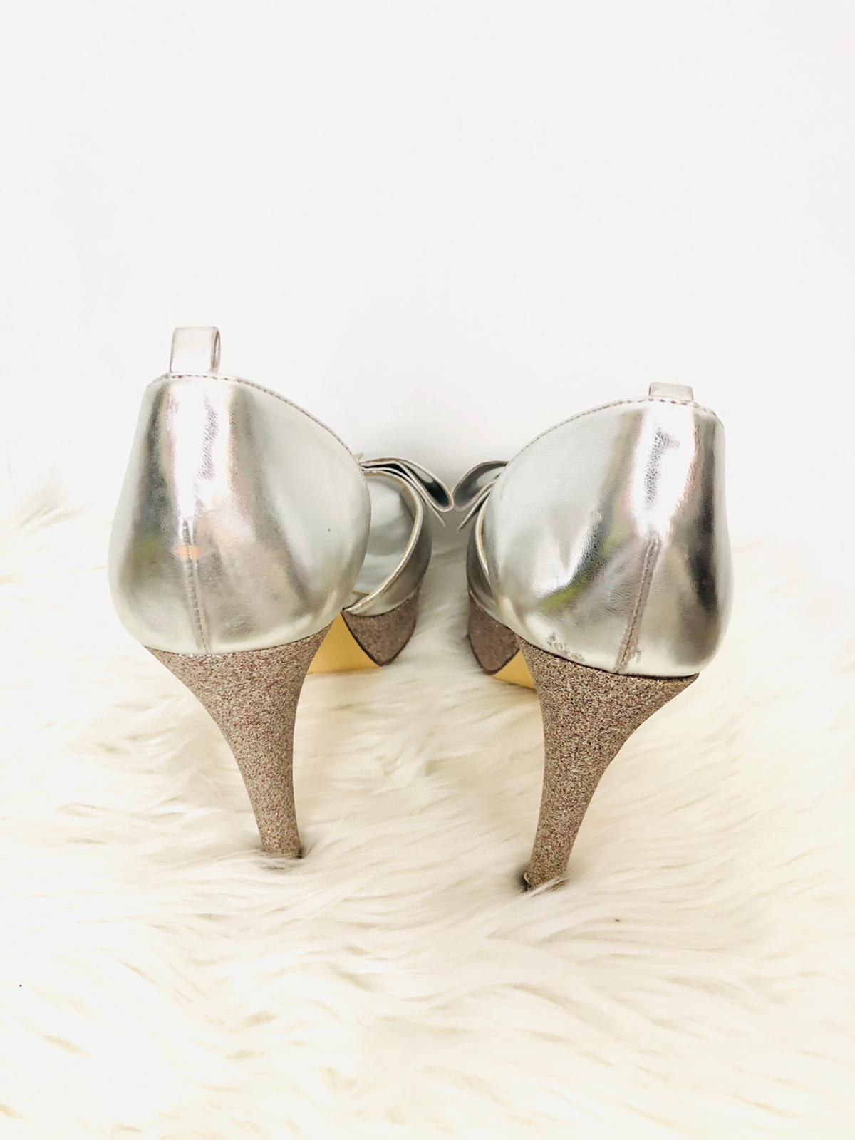 Metaphor Silver Glitter Heels 9