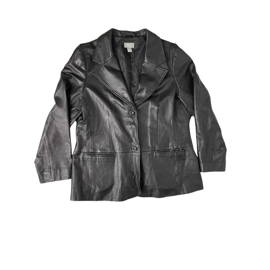 Old Navy Black Leather Blazer Jacket - XXL