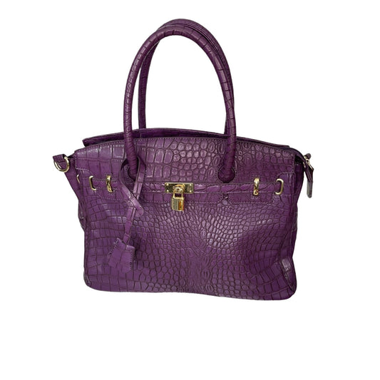 Purple Croc Sachel Bag