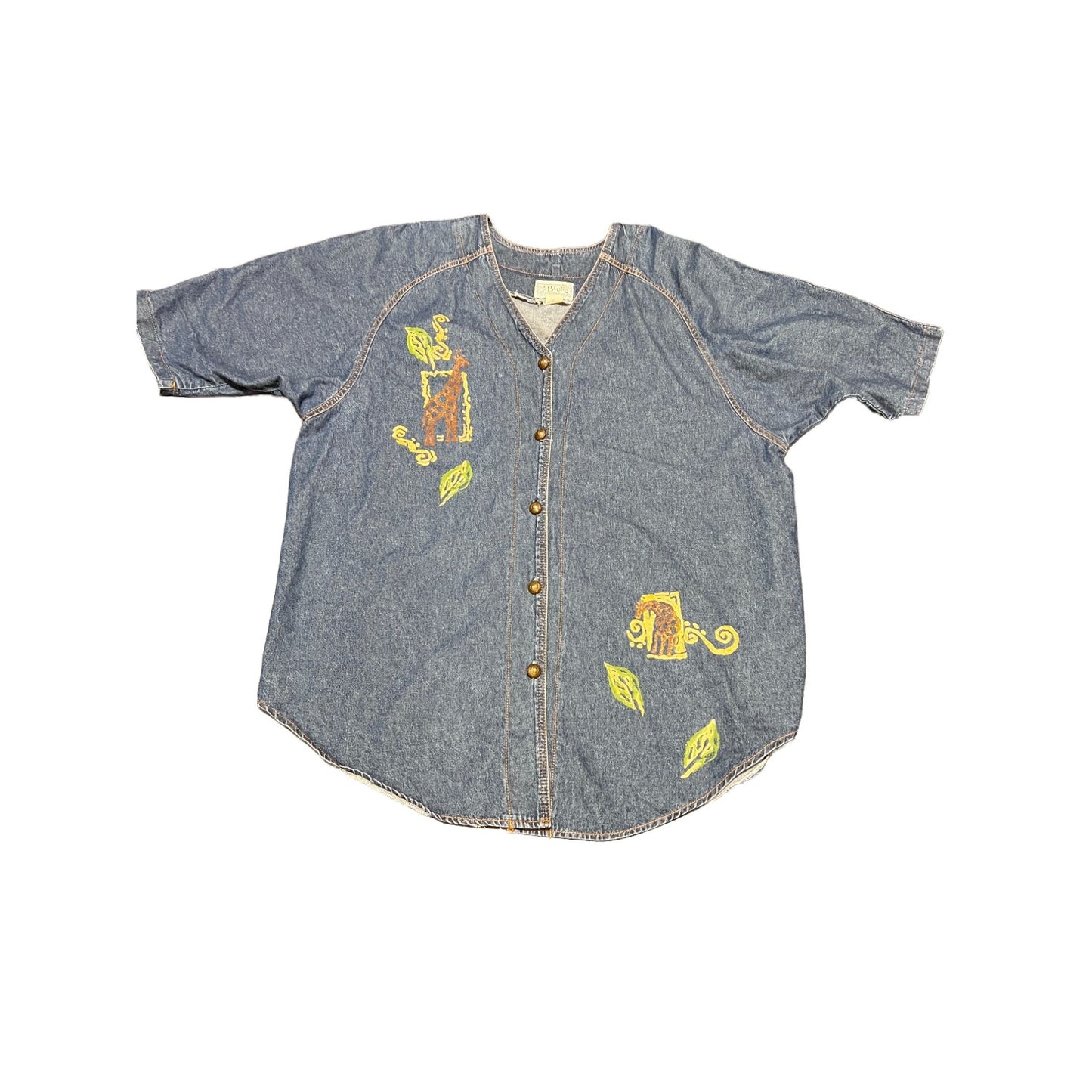 Vintage Baseball Jersey Style Denim Shirt Dress - XL – AJA Brand