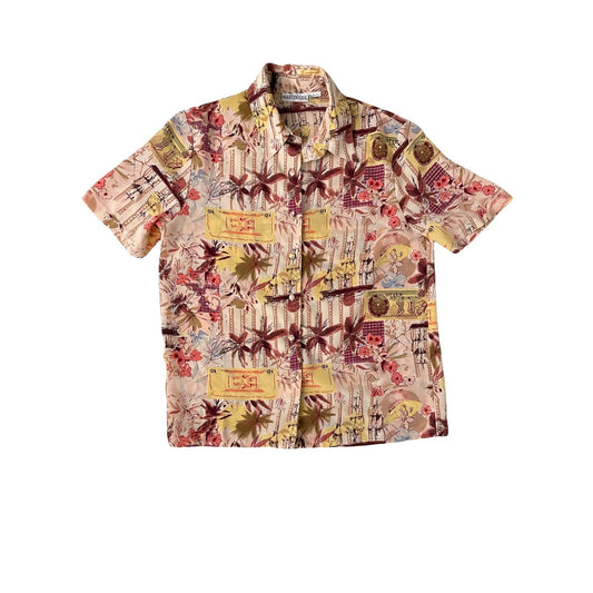 Vintage Hawaiian Print Top - XL