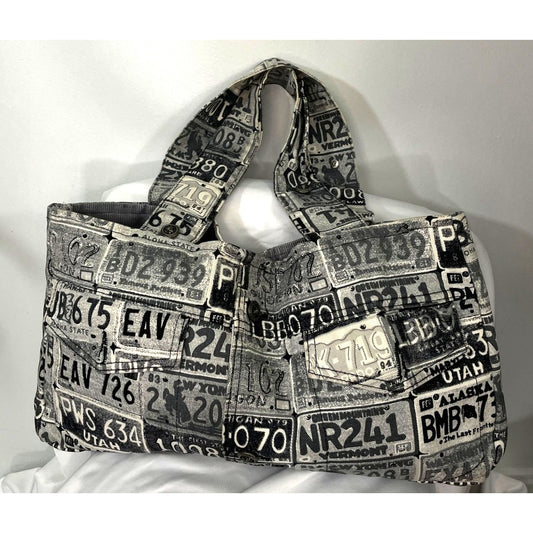 License Plate Patterned Tote