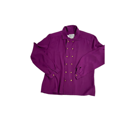 Purple Blouse with Gold Buttons - 14