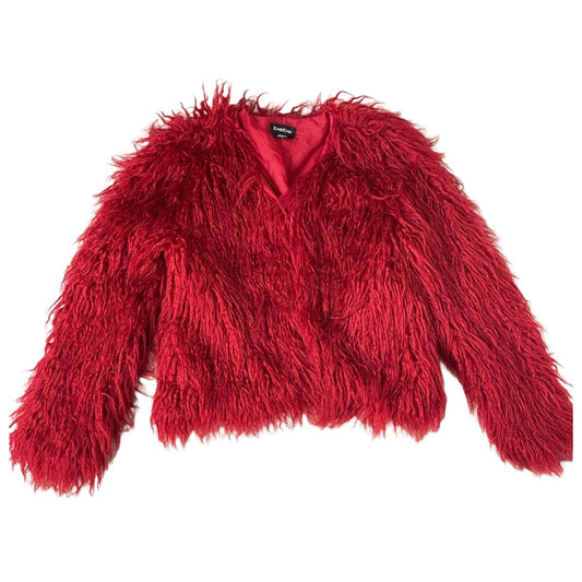 Red Bebe Shag Fur Coat - M