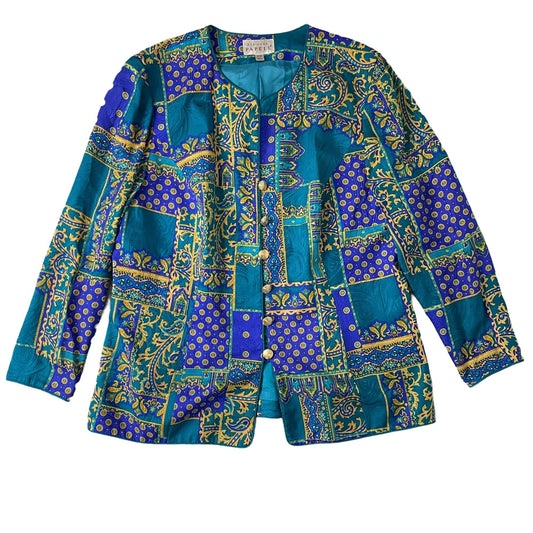 Vintage Silk Paisley Print Blazer - Large