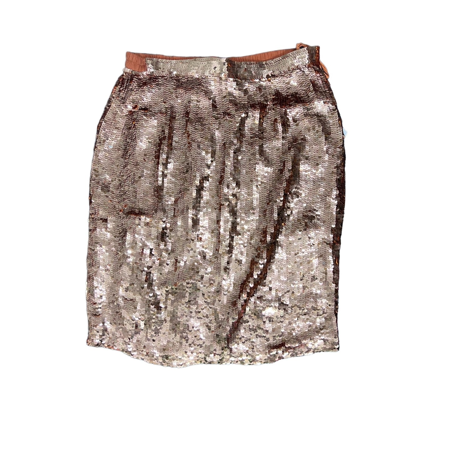 Rose Gold Modi Silk Sequin Skirt - 8