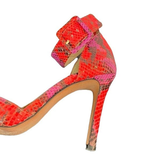 Jessica Simpson Red & Purple Snakeskin Heels - 4