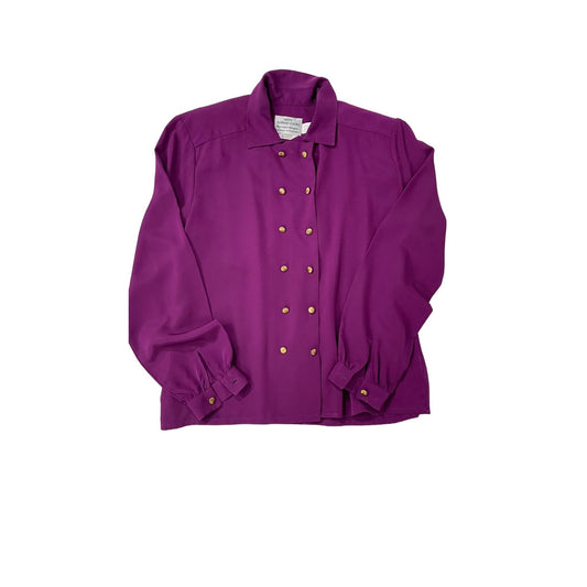 Purple Blouse with Gold Buttons - 14