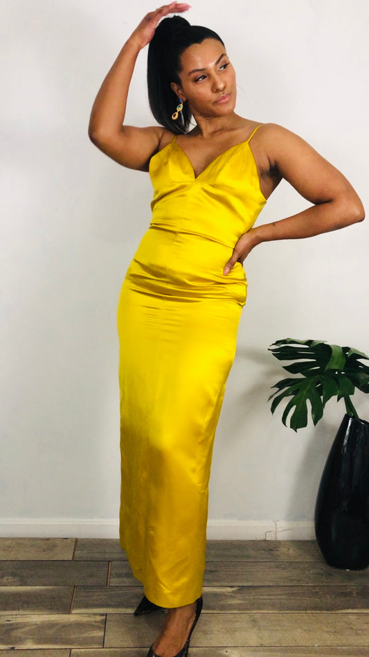 Lemonade Slay Silk Dress 8