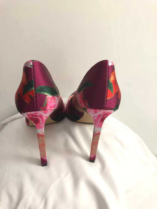 Floral Satin Pumps 9