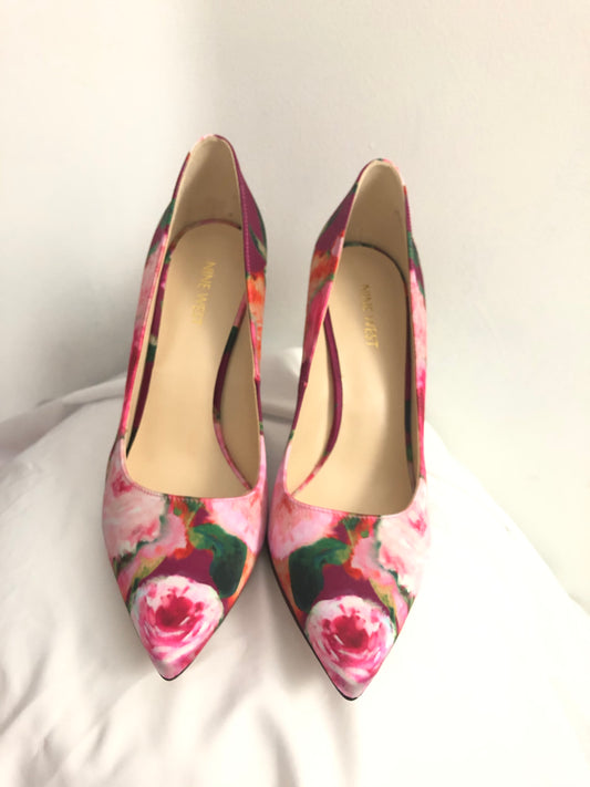 Floral Satin Pumps 9